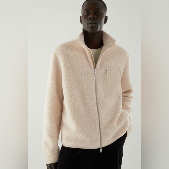 COS Fleece Jacket White - Picture 4 of 5